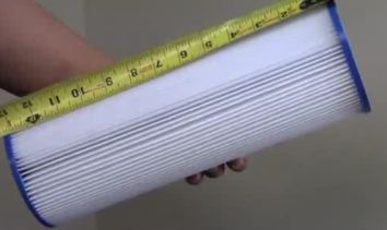 Measure hot tub filter length